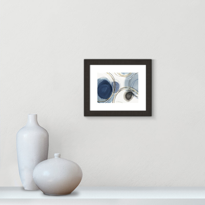 Infini indigo - Art encadré autoportant, Cadre espresso foncé, H 22 po x l 32 po x P 2 po