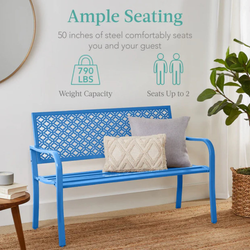 Steel Bench, Ocean Blue