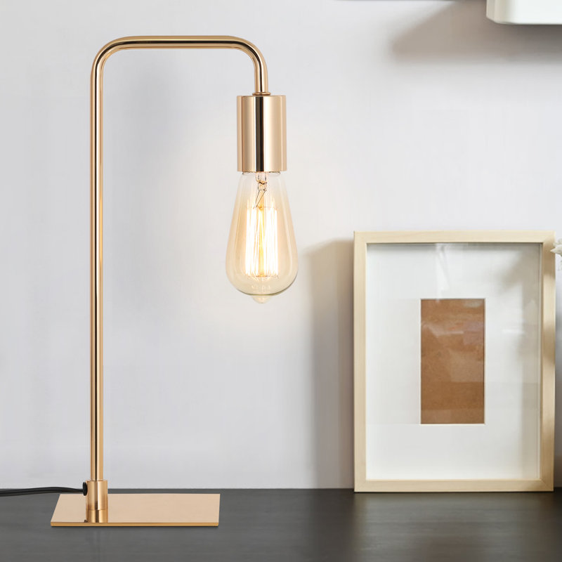 Shontee Metal Desk Lamp, Gold, 16.1" H x 5.5" W x 4.7" D