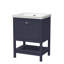 Old London Bexley 600mm Fern Green 1 Drawer Floor Standing Vanity Unit-134737023-134737025