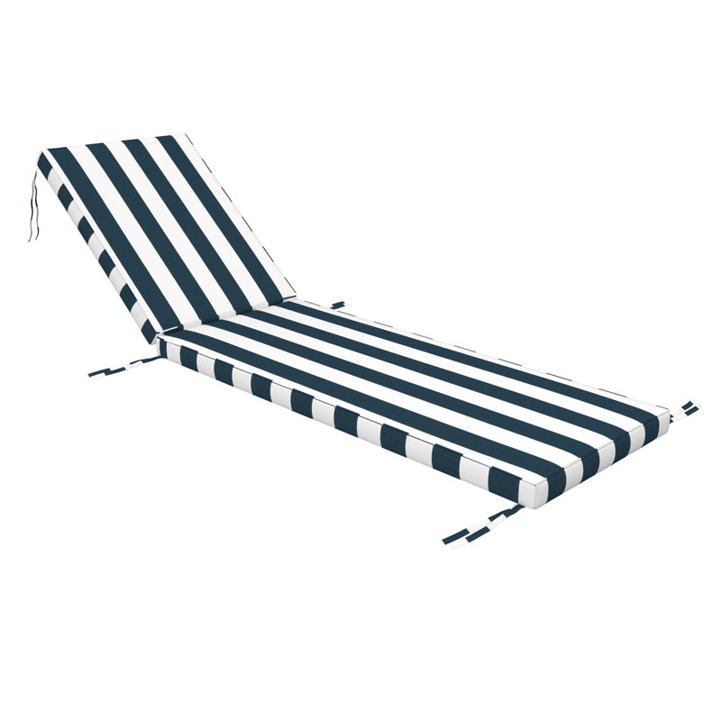 Coussin de chaise d'extérieur avec tissu Sunbrella, 21 po x 78 po, Refuge indigo