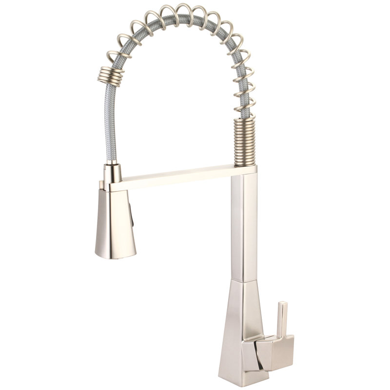 K-5070 - Robinet de cuisine rétractable à poignée simple I3, Nickel brossé