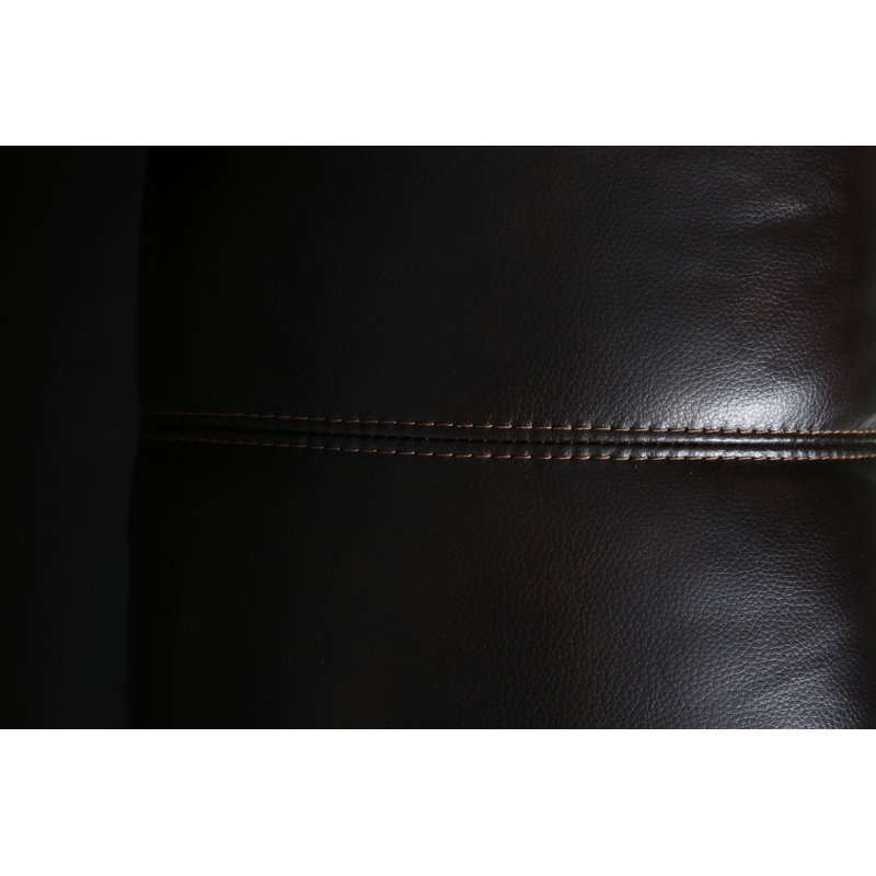 Athlone Faux Leather Reclining L-Shaped Sectional Symmetrical, Brown Faux Leather