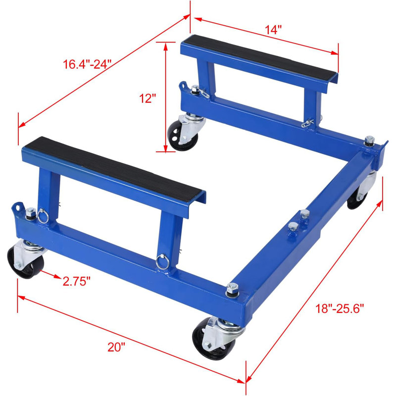 Motorcycle Engine Cradle Dolly 1500Lbs, Heavy-Duty Engine Cradle Dolly with Rubber Pads &360 Degrees Wheels, Four-Wheeler