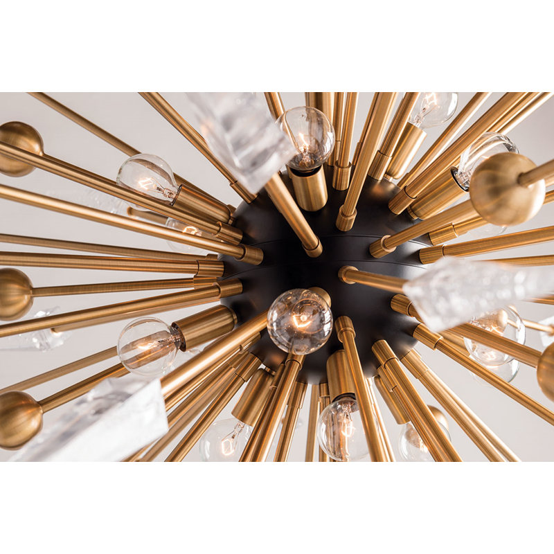 Sparta 12 - Light Sputnik Sphere Chandelier, Aged Brass