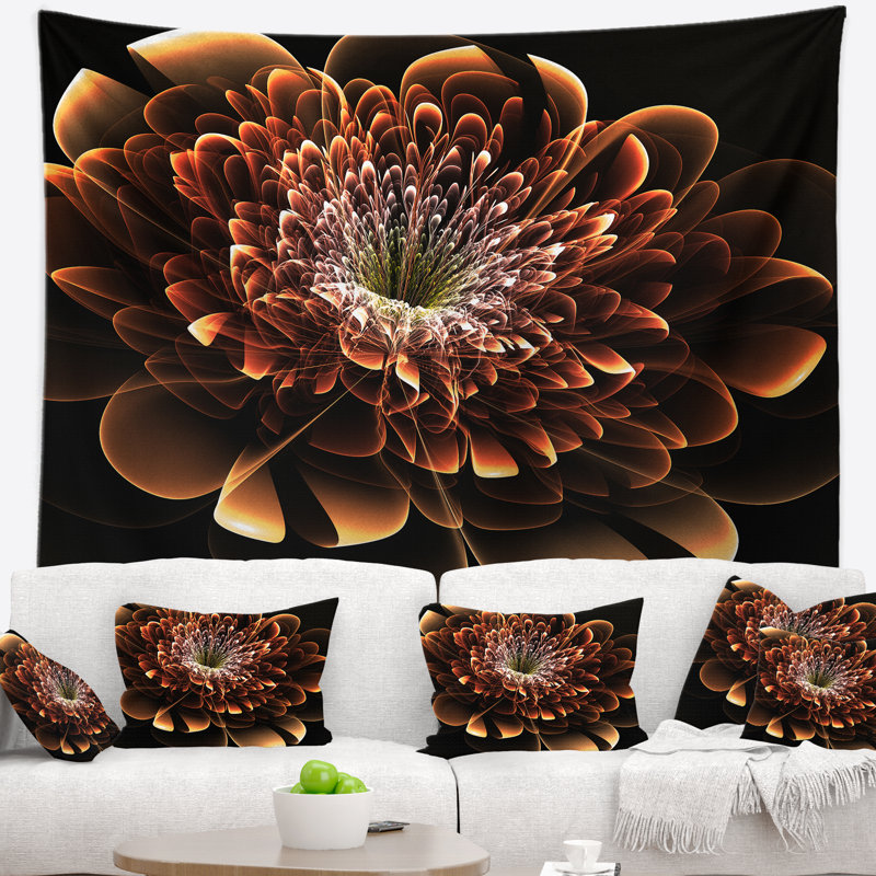 Tapisserie fleur fractale, H 50 po x l 60 po