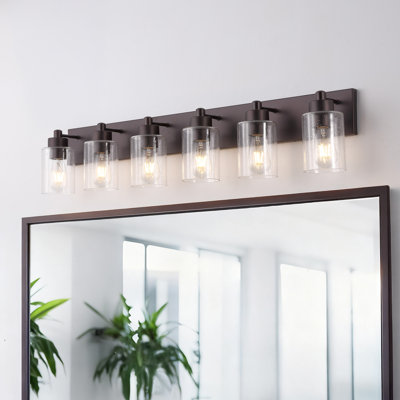 Stover Seeded Glass/Iron Modern Contemporary LED Vanity Light