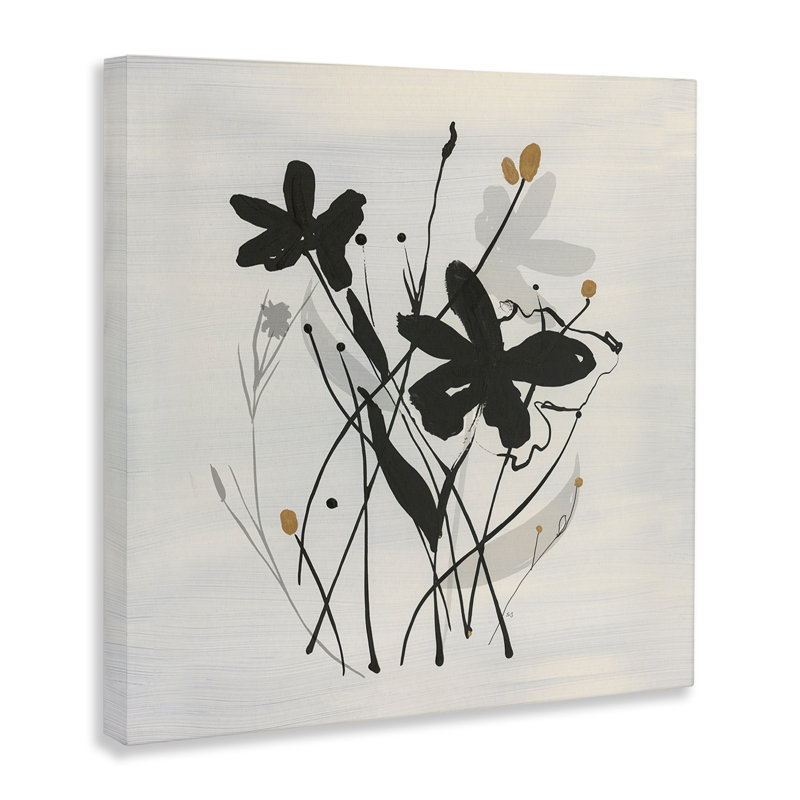"Abstract Flower Squiggles", art mural sur toile par Susan Jill, H 30 po x l 30 po