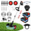 Coupe-bordures pliable sans fil 21 V, coupe-bordures 3 en 1 avec roue