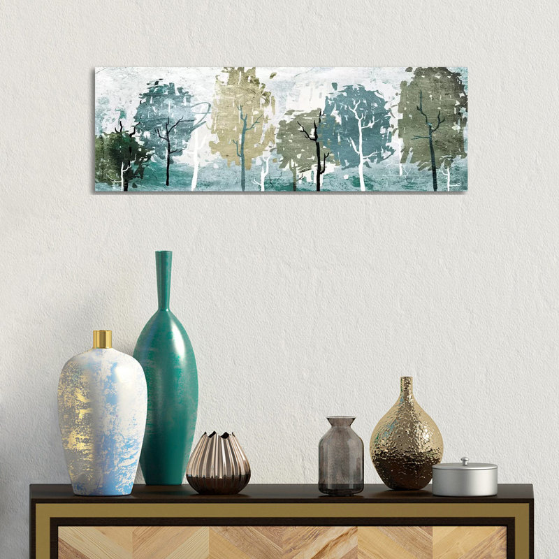 Abstract Forest by On Rei - Wrapped Canvas Panoramic Print, 30.48 cm H x 91.44 cm W x 3.175 cm D