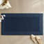 Tapis 100% coton 24 x 36 po réversible bleu marine 3000 g / m² - Sensation dense et confortable, longue durée, velours moyen 0,5, lavable à la machine-1266376640
