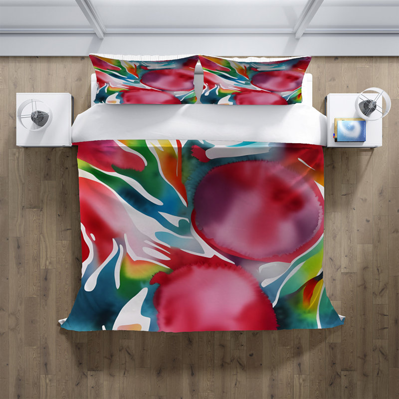 Polyester Abstract Duvet Cover, King Duvet Cover + 2 King Shams