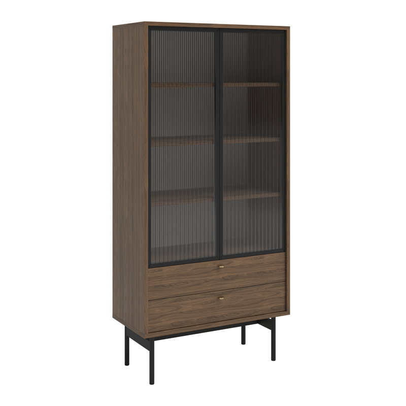 Alyssya Display Cabinet, Natural Walnut