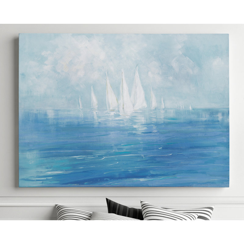 «Set Sail», peinture, Toile tendue, H 36 po x l 48 po, Sans cadre