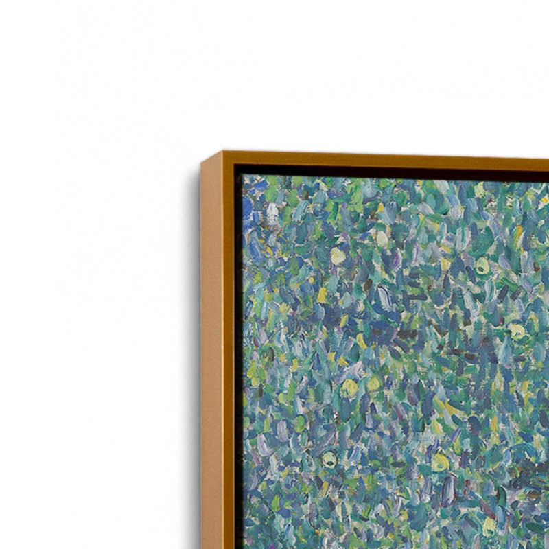 Whispering Orchard Stillness, Polished Gold, 12.75" H x 12.75" W, Floater Frame