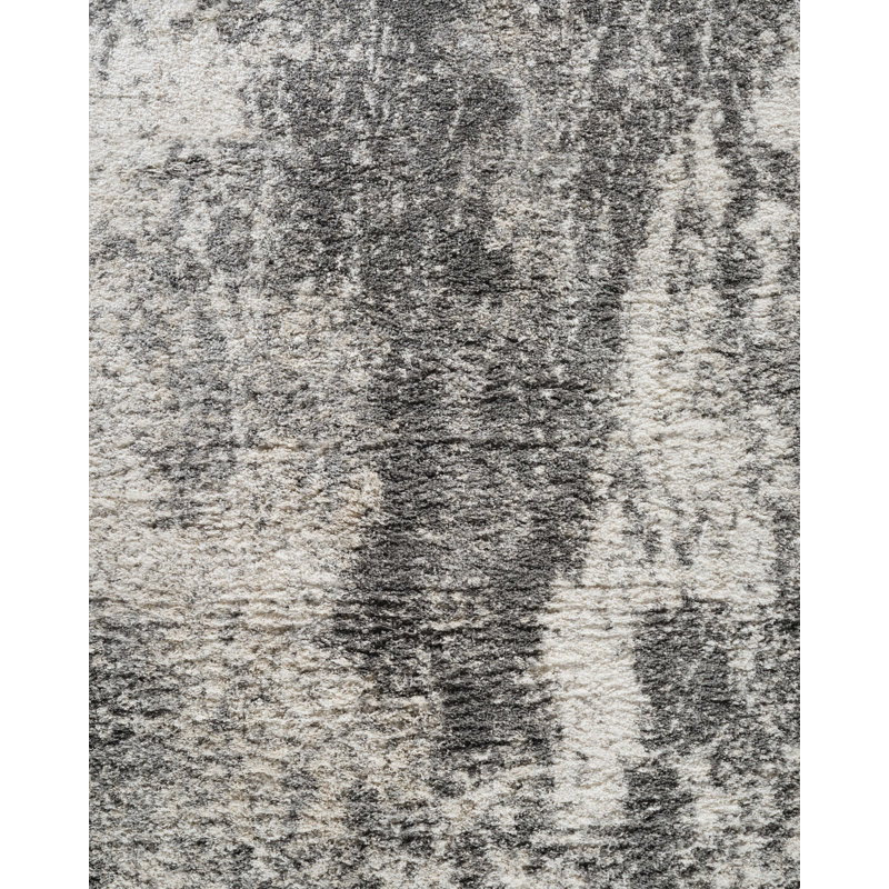 Elison Grey/Beige Indoor Plush Shag Rug, Rectangle 7'10" x 10'