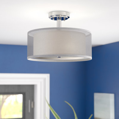 Pyle 3 - Light 16" Unique/Statement Drum Semi Flush Mount