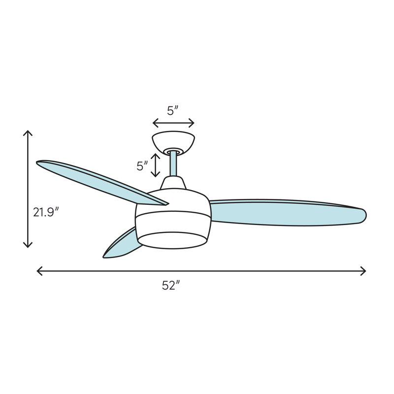 Ventilateur de plafond 5 pales 52 "Laleia, Chaînettes
