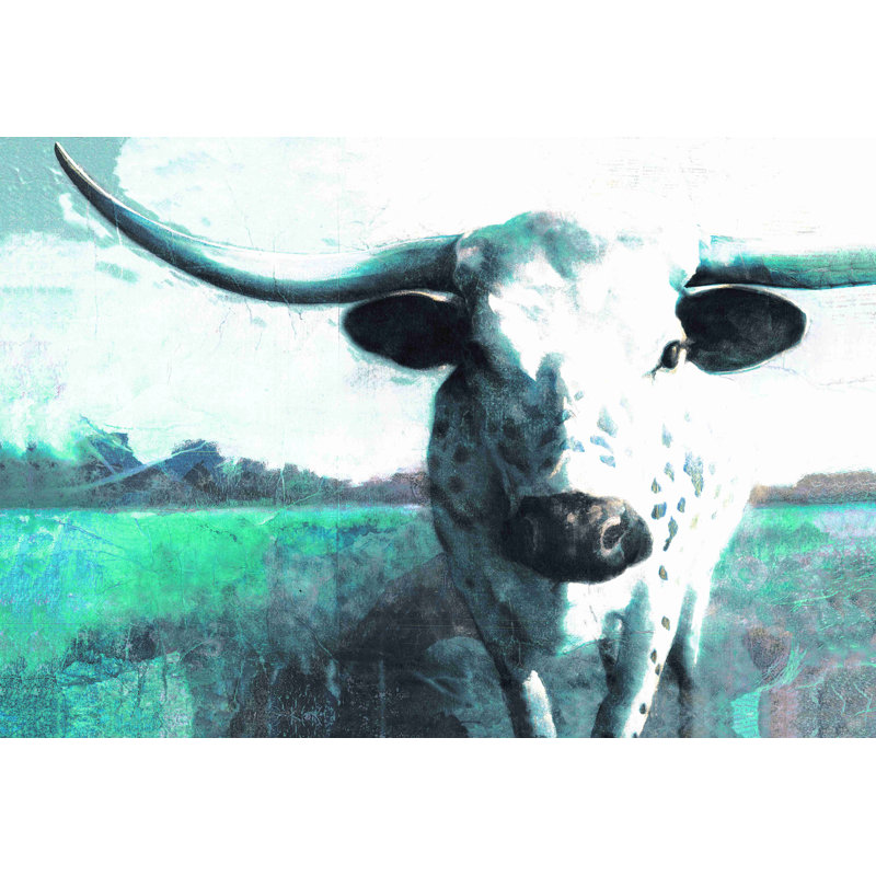 Vache en gros plan - peinture sur toile tendue, H 8 po x l 12 po