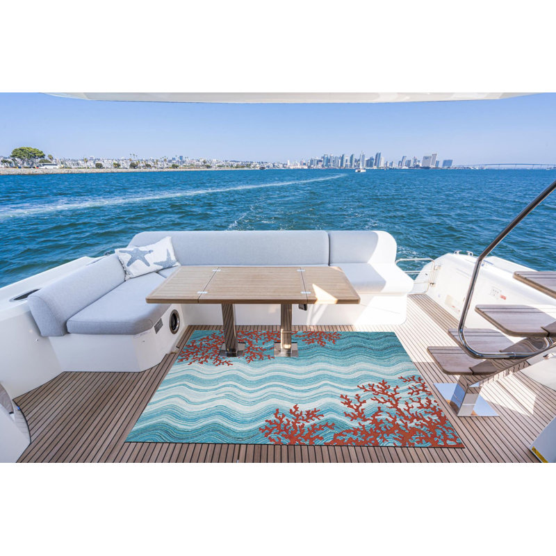 Tapis bleu marine tissé à motif de vagues de couleur marine, Rectangle 3 pi 9 po x 4 pi 11 po