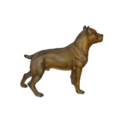 Statue Thielen Pitbull en bronze coloré - Taille: L 33 po x l 10 po x H 26 po.