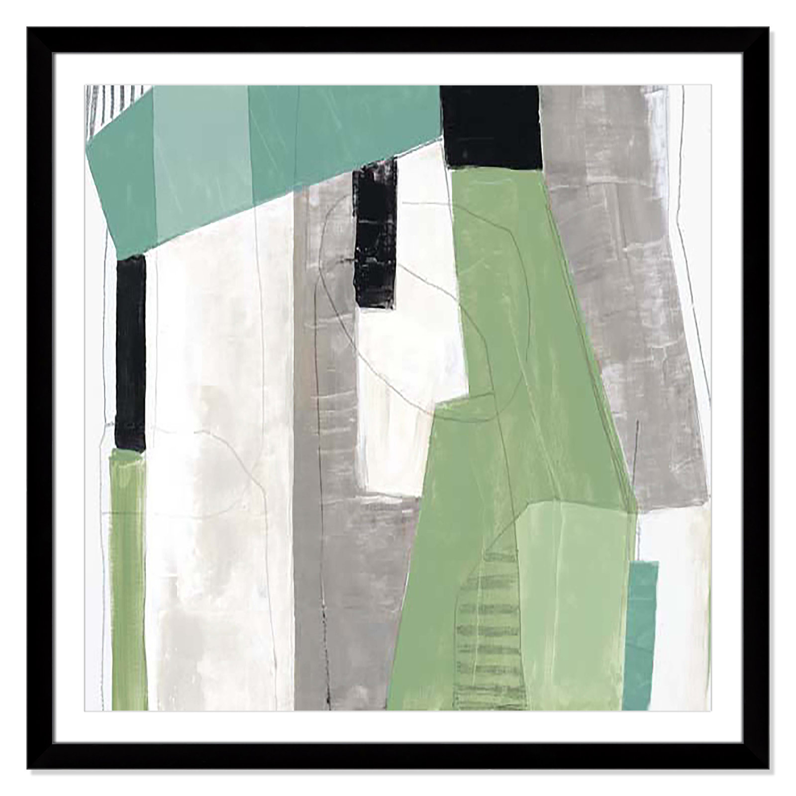 Evergreen Essence I by Tom Reeves, 42.5" H x 42.5" W x 1.25" D, Black Cube Framed