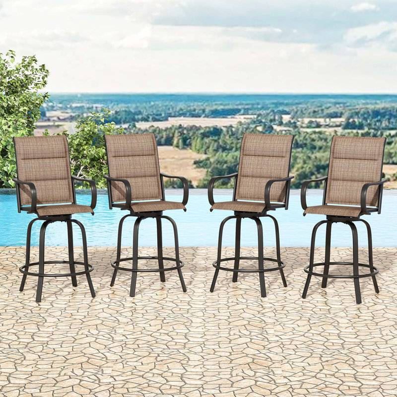 Tabourets de bar ergonomiques pivotants avec confort textilene toutes saisons