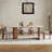 6 - Person Beige+Nut-brown Rectangular Solid Wood Sintered Stone Tabletop Dining Table Set