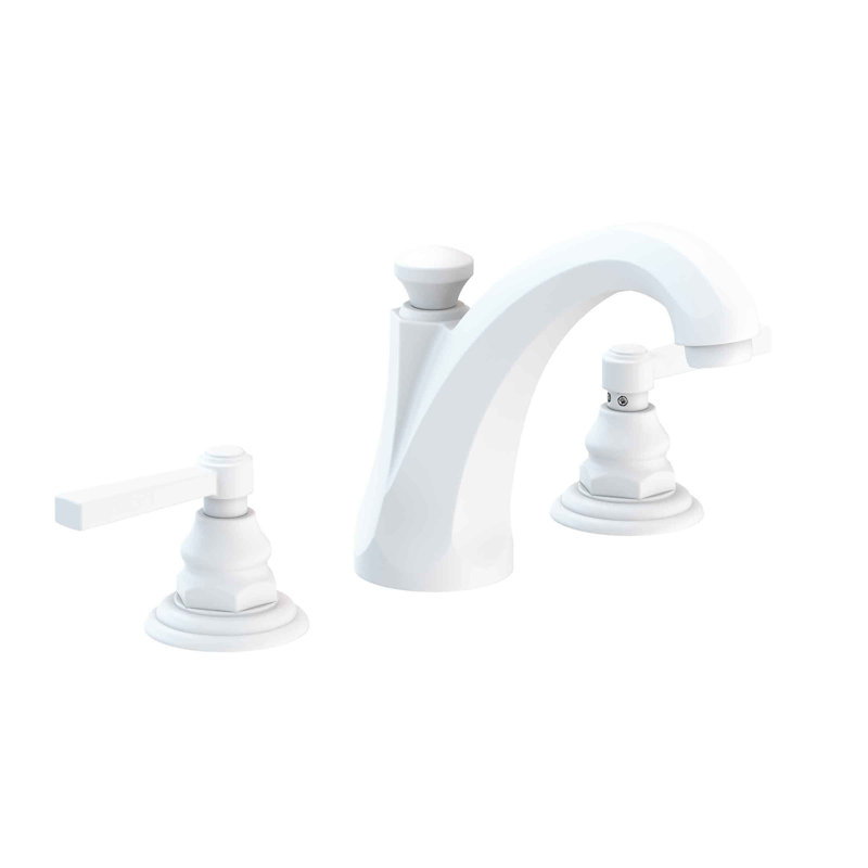 Astor Widespread Bathroom Faucet with Drain Assembly, Matte White