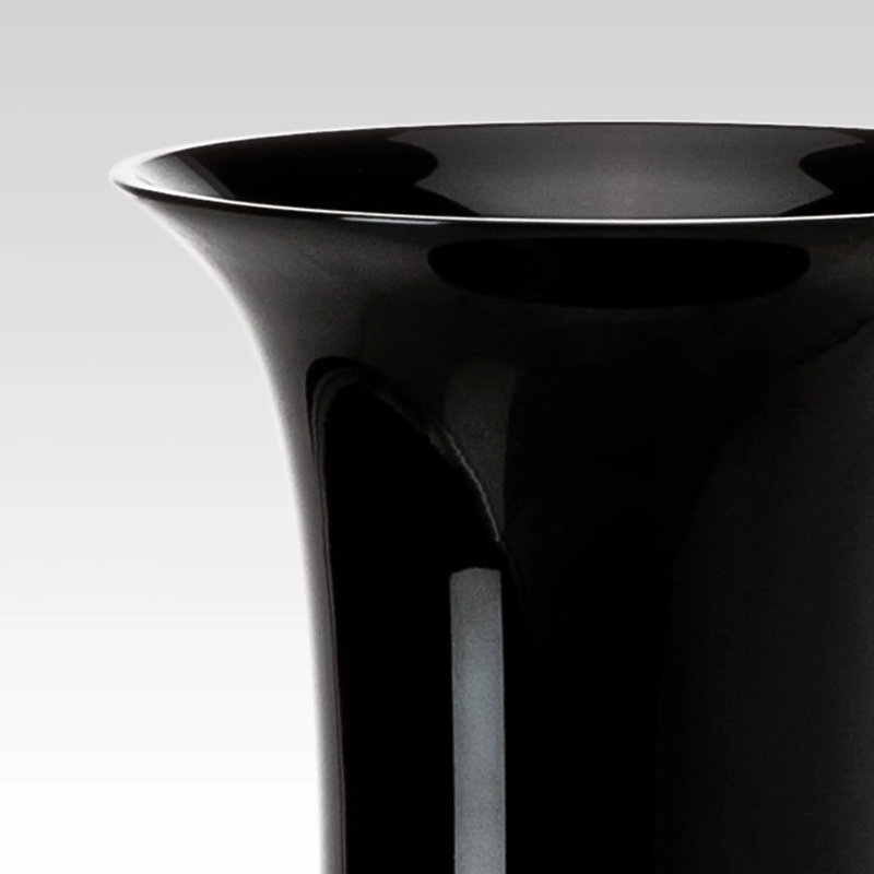 Venini Opalino Vase, 11.81" H x 5.51" W x 5.51" D, Black