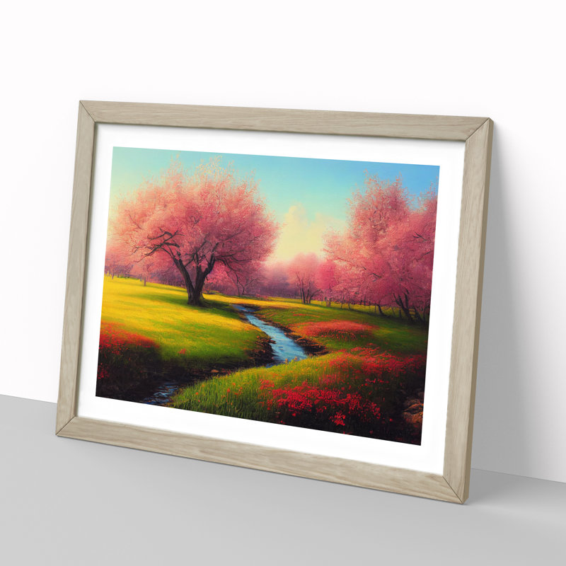 Pop Rainbow Vol.1 Abstract - Single Picture Frame Print, Oak, 25cm H x 34cm W x 2cm D