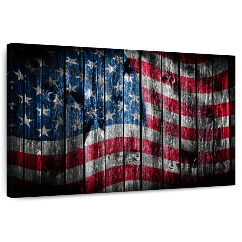Borges Grungy American Flag, 30" H x 45" W