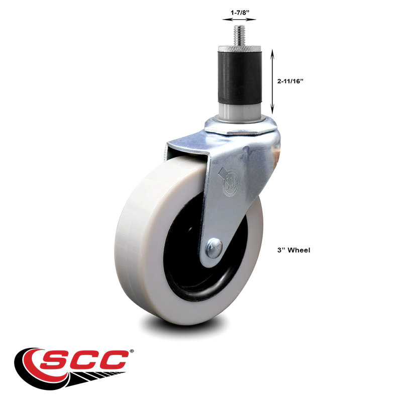 Thermoplastic Rubber Expanding Stem Caster