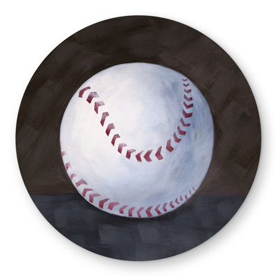 Baseball Ball Man Cave Rug | Brown Round Outdoor Decor