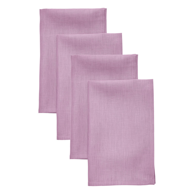 100% Pure Linen Dinner Napkins - Fete, Pink Lemonade