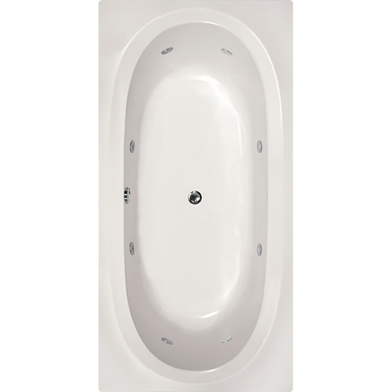 Caribe 72'' L Bathtub, White, Satin Chrome