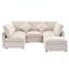 Canapé modulaire de 86,6 po à 5 places, canapé-lit convertible avec repose-pieds mobile et deux ports USB, canapé en U en chenille pour le salon-129380448