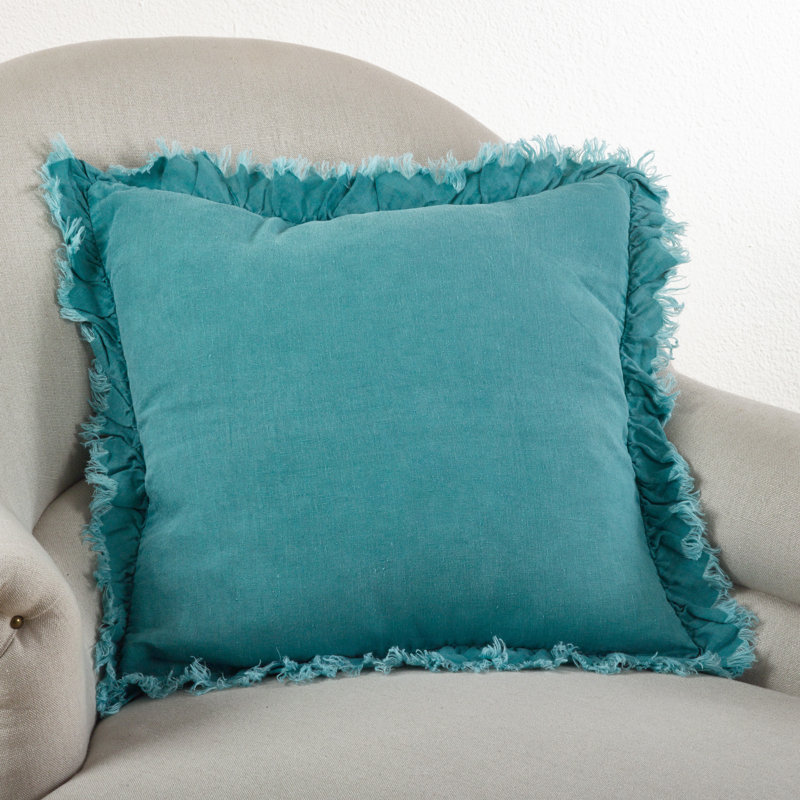 Housse et insert de coussin carré Leona, Gris bleu, H 24 po x l 24 po