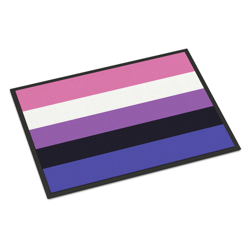 Tapis de porte USA Gay Pride, l 18 po x L 27 po, Fierté genre fluide