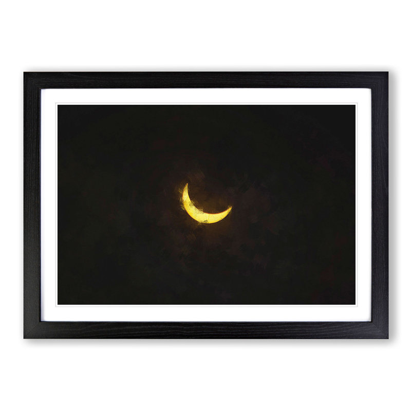 Solar Eclipse - Picture Frame Painting Print, 33cm H x 45cm W x 2cm D, Black Framed