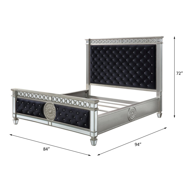 Mcelfresh Upholstered Standard Bed, Queen, Black