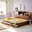 Lit de jour double en bois Afor, canapé-lit avec tiroirs de rangement, ports USB et tablette supérieure amovible-283236382