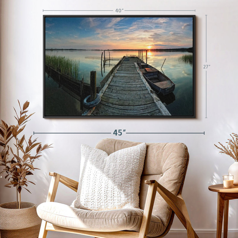 Pêche sur toile, H 27 po x l 40 po