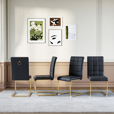 Modern Faux Leather Cantilever Side Chair