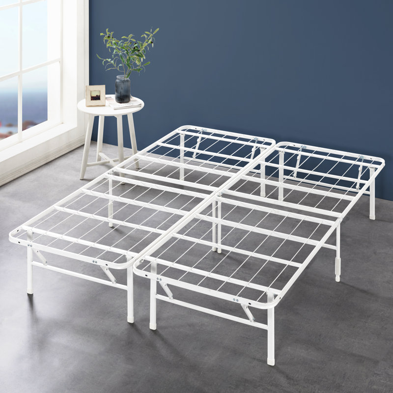 Zinus SBBK 14" White Metal Smartbase Zero Assembly Mattress Foundation, Full