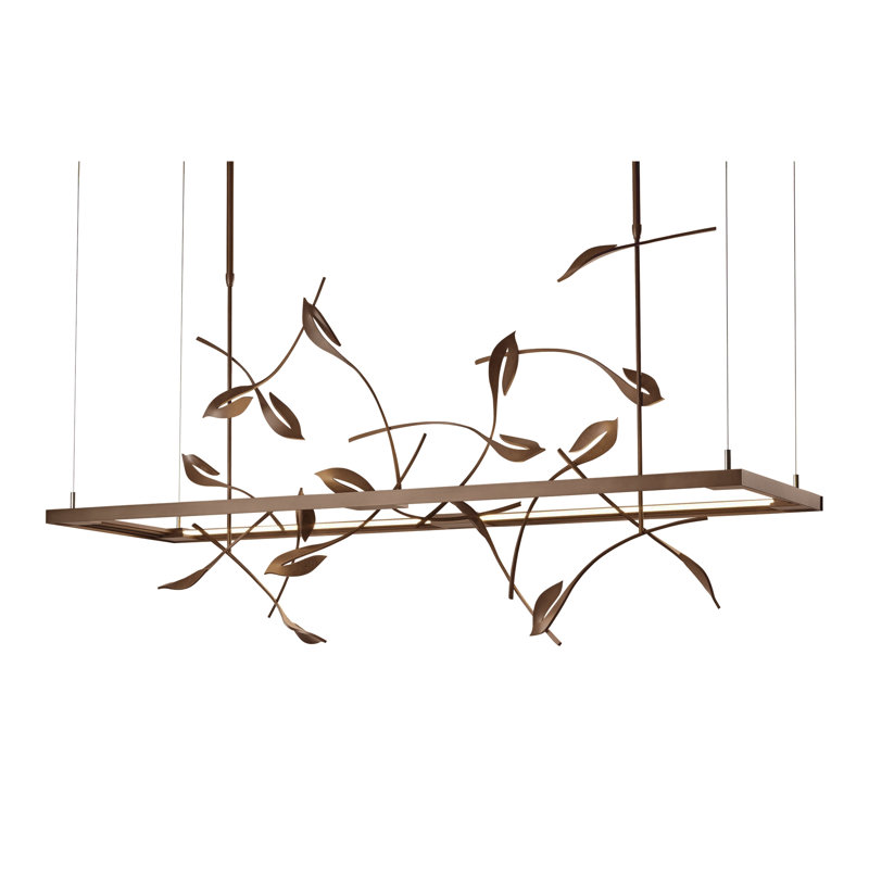 Four Seasons Autumn LED Kitchen Island Linear Pendant, Short, Natural Iron
