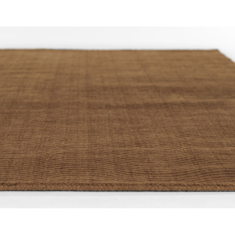 AllModern Contour Hand Loomed Wool Geometric Mocha Area Rug, Rectangle 2' x 3'