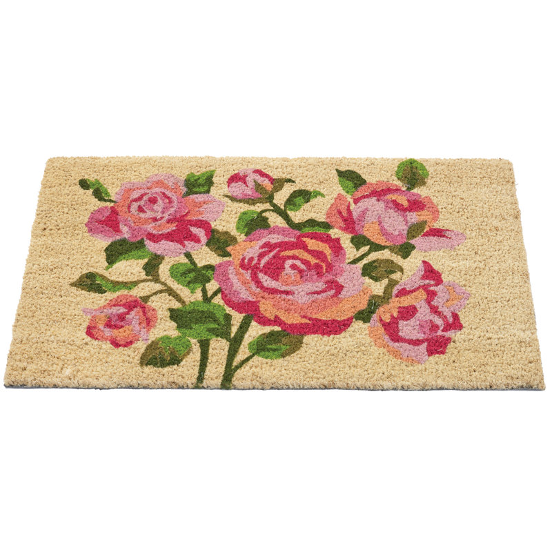 Pink Roses Outdoor Doormat