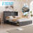 Queen Solid Wood Murphy Bed with USB & Large Storage Drawer(Mattress Not Included)-1656822778