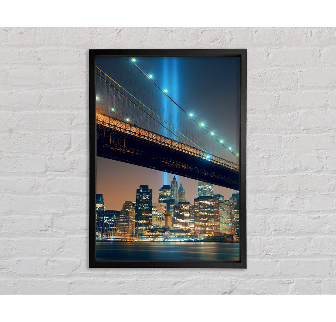 Twin Tower Remembrance Through The Bridge - Einzelner Bilderrahmen Kunstdrucke auf Leinwand